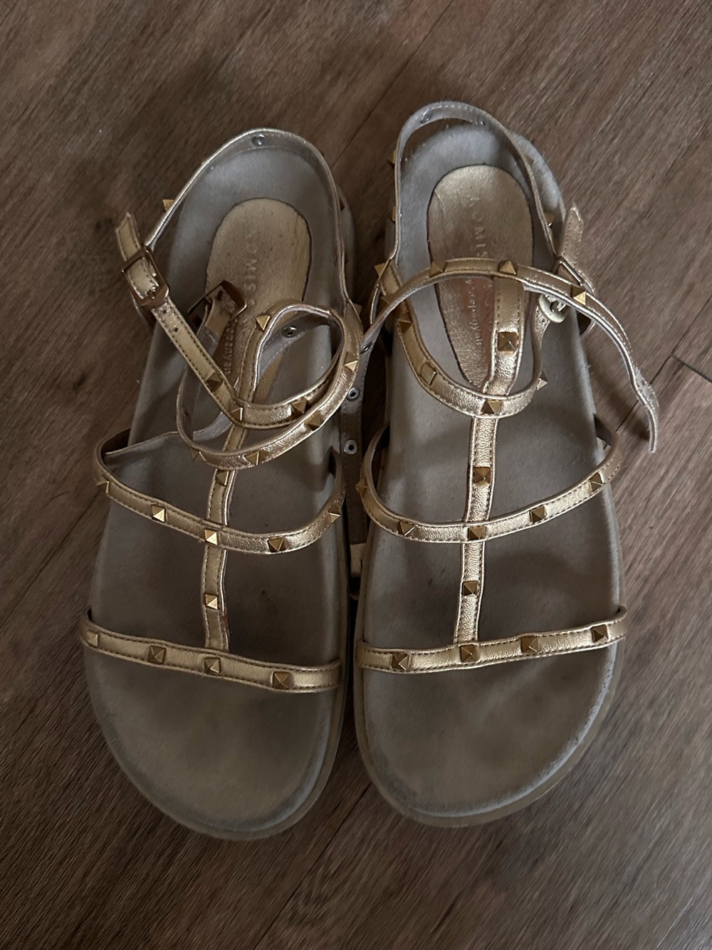 Komis & Komis Gold Studded Women's Strappy Sandals Size 7